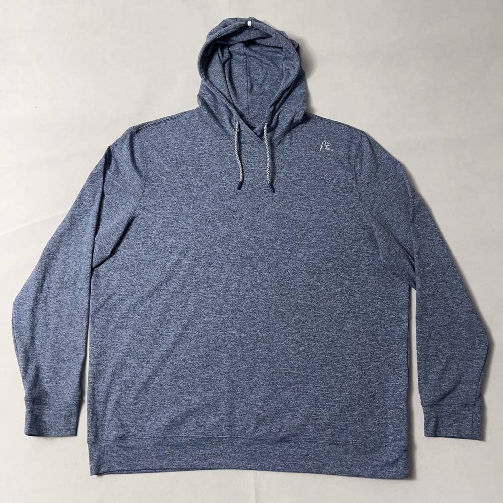 Rhoback Performance Hoodie Men XL Blue Heather Pullover Lightweight Stretch